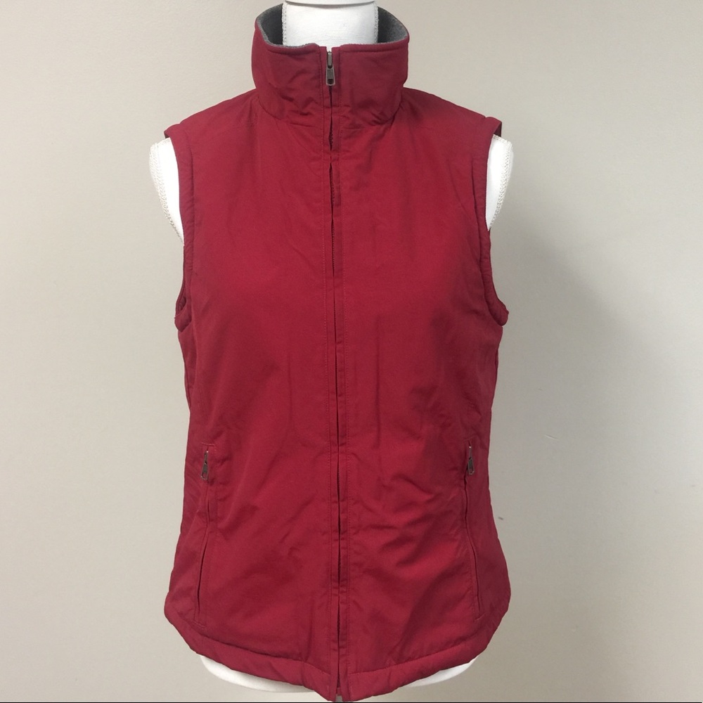 L.L. BEAN Red Vest Fleece Lined HiLow Zip, size XS